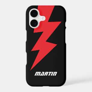 Red lightning bolt flash logo personalized iPhone 17 case