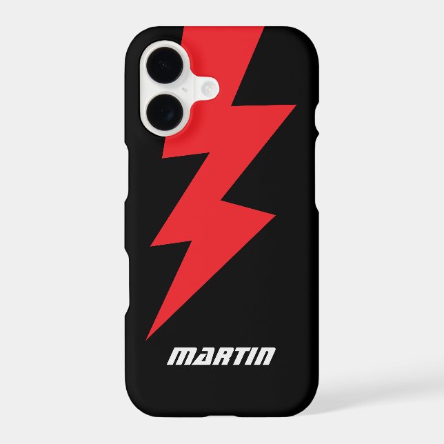 Red lightning bolt flash logo personalized iphone case (Back)
