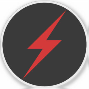 Red Lightning Bolt Of Anarchy (on black) Sticker