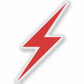 Red Lightning Bolt Of Anarchy Sticker