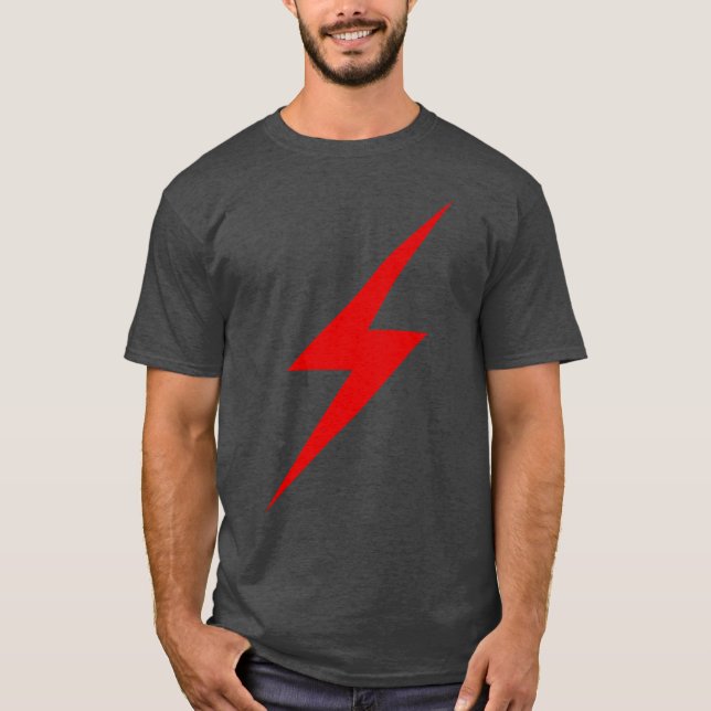 Red Lightning Bolt Of Anarchy T-Shirt (Front)