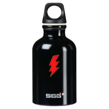 Red Lightning Bolt Water Bottle by pigswingproductions at Zazzle