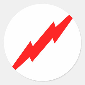 Red Lightning Classic Round Sticker