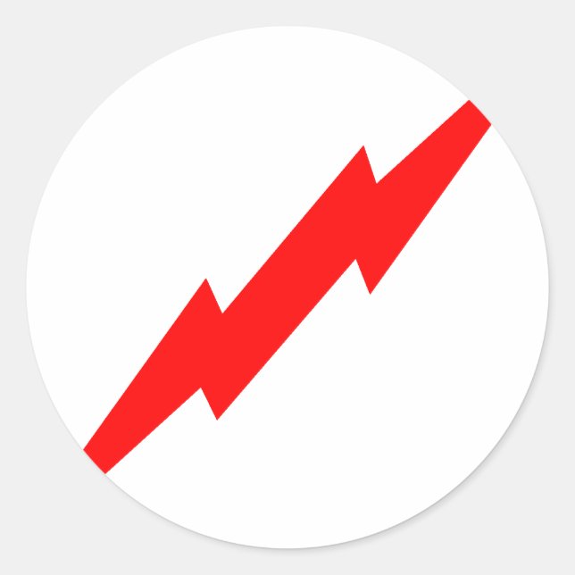 Red Lightning Classic Round Sticker (Front)