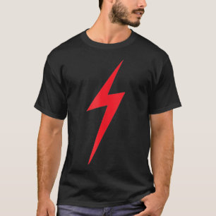 Red Lightning Electric Bolt Storm Graphic  T-Shirt