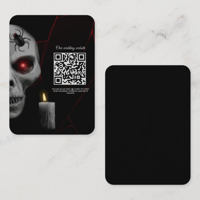 Red Lightning Skull Gothic Spider Candle Dark Mood Enclosure Card (Front/Back)