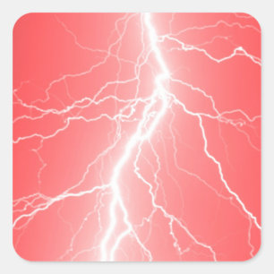 Red Lightning Strike - Sticker