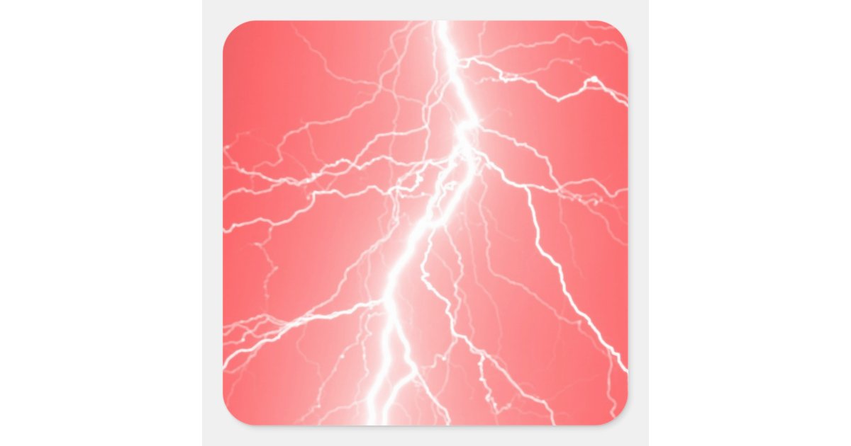 Red Lightning Strike - Sticker | Zazzle