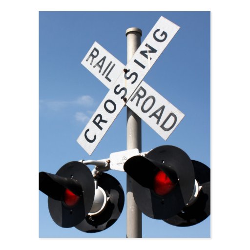 Red Lights - Railroad Crossing Sign Postcard | Zazzle