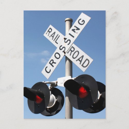 Red Lights _ Railroad Crossing Sign Postcard