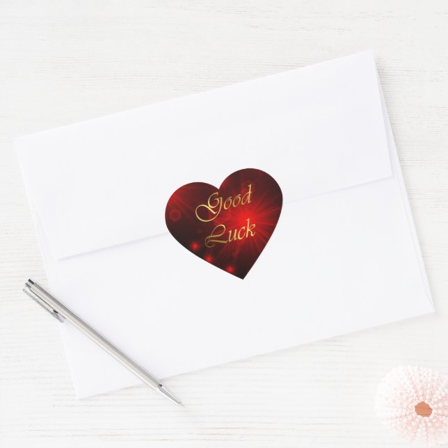 red lights stars good luck golden sticker (Envelope)