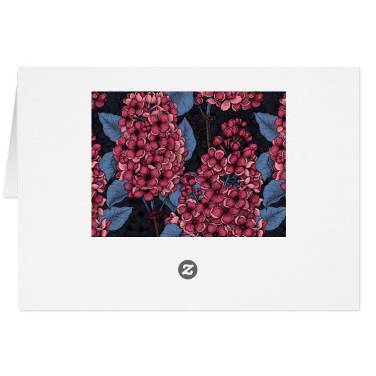 Red lilac on dark blue (Back Horizontal)