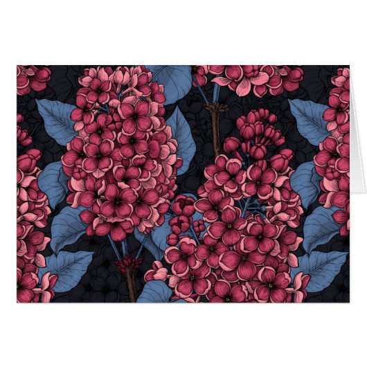 Red lilac on dark blue (Front Horizontal)