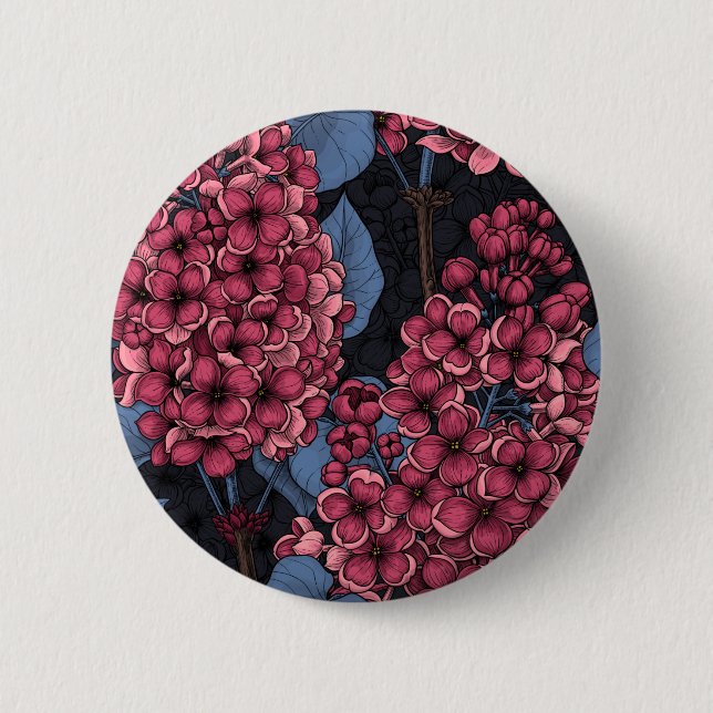 Red lilac on dark blue button (Front)