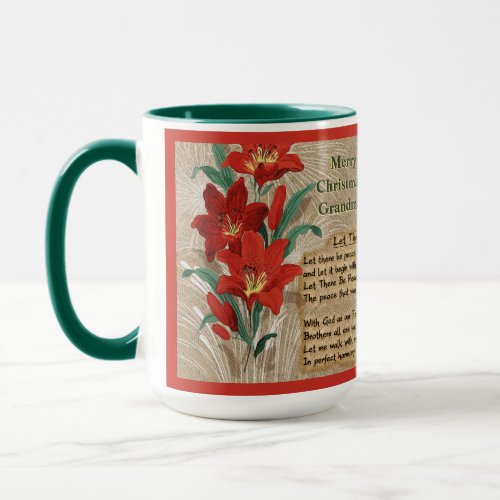 Red Lilies and Christmas Lyrics _ Personalized Mug