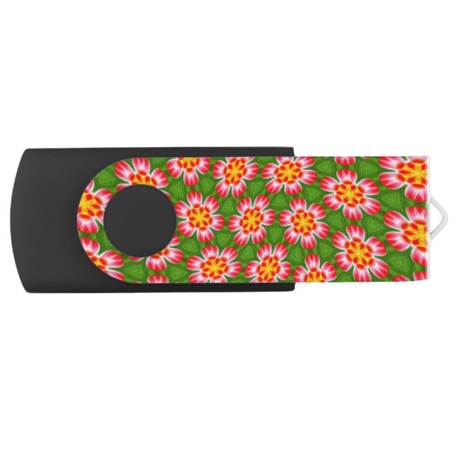 Red Lilies Pattern Flash Drive (Front)