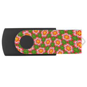 Red Lilies Pattern Flash Drive