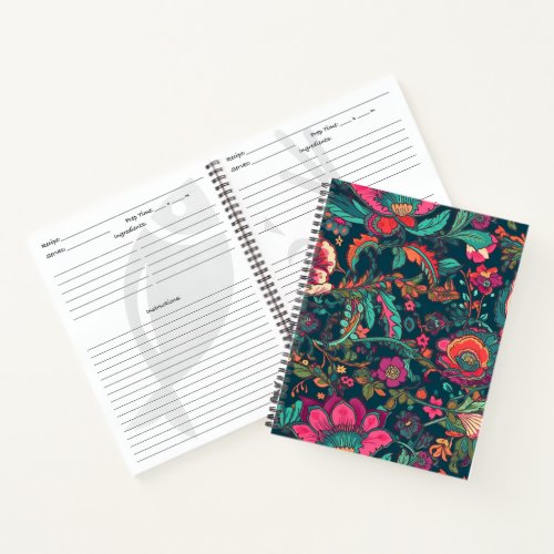 Red lilly seamless pattern notebook