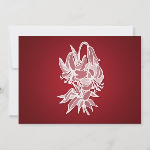 Red Lily Bouquet Elegant Bridal Shower Personalized Invite