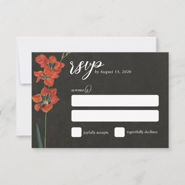 Red Lily Elegant Painting RSVP (Front)