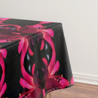 Red Lily Flower Abstract Art Tablecloth