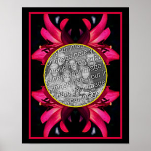 Red Lily Flower Frame Create Your Own Photo Poster
