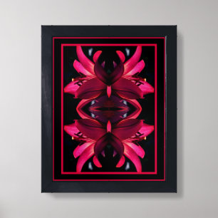 Red Lily Flower Nature Art Framed Art