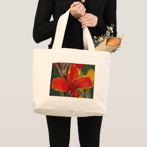 red lily large tote bag