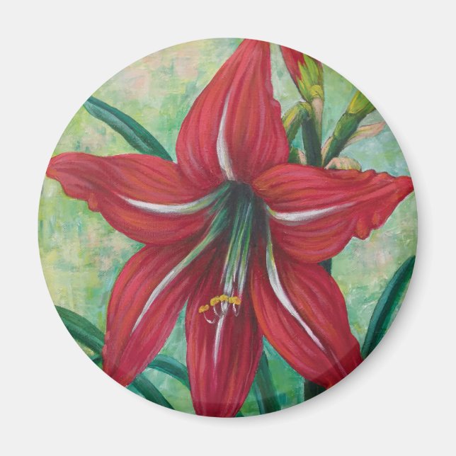 Red Lily Magnet (Front)