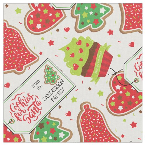Red Lime Sprinkle and Choc Chip Cookies for Santa Fabric