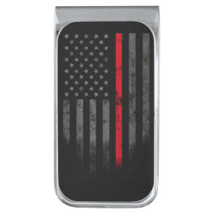 Red Line American Flag Money Clip