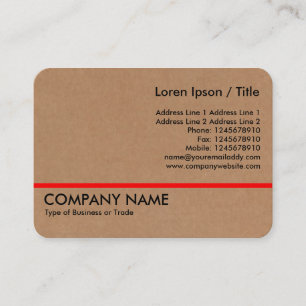 Red Line - Cardboard Business Card