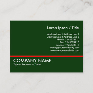 Red Line - Dark Green Business Card