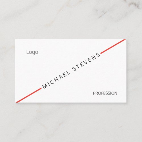 Red line diagonal text cover business card