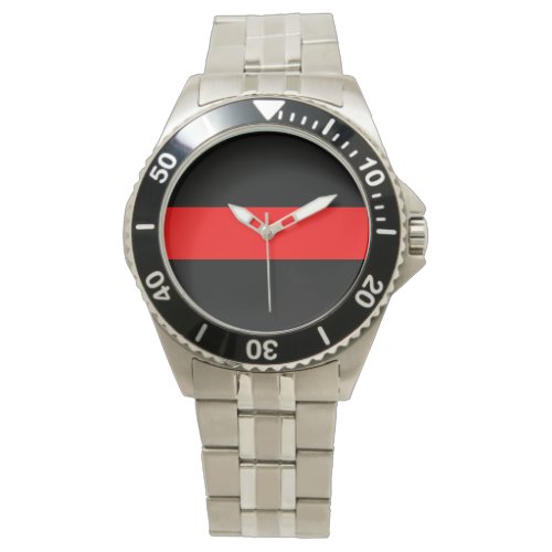 Red Line Firefighter Mens Stainless Steel Watch