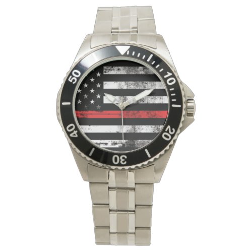 Red Line Flag Firefighter Mens Watch