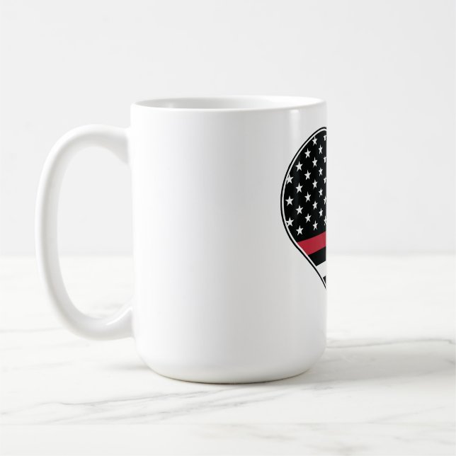 Red Line Flag Heart Coffee Mug (Left)