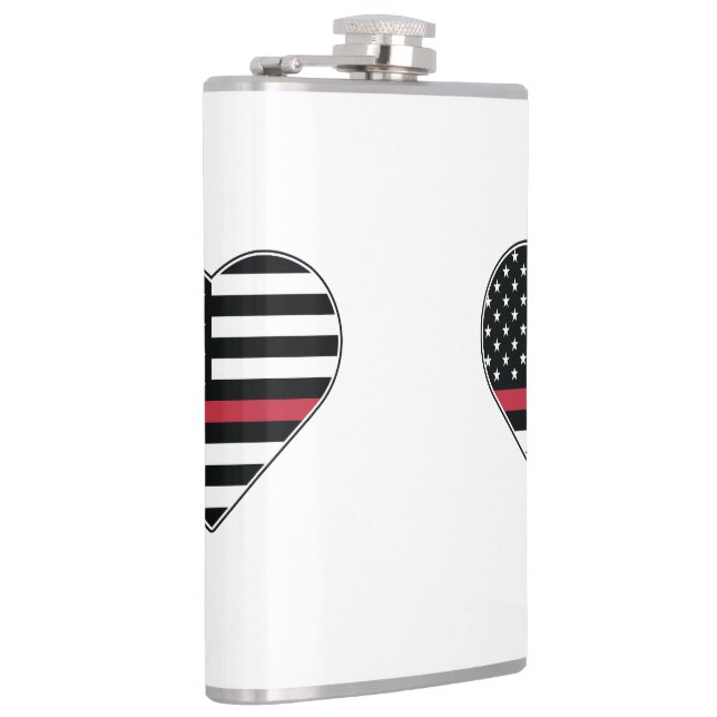 Red Line Flag Heart Flask (Right)