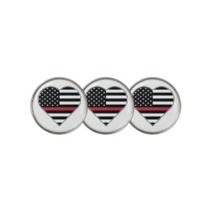 Red Line Flag Heart Golf Ball Marker