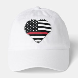 Red Line Flag Heart Hat