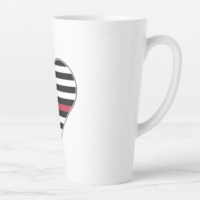 Red Line Flag Heart Latte Mug (Right)
