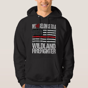 Red Line Flag Shirt My Heart Belongs Wildland Fire