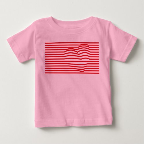 red line graphic heart t_shirts