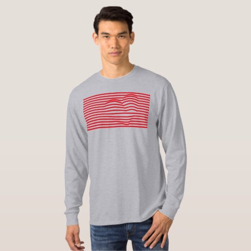  red line graphic heart t_shirts