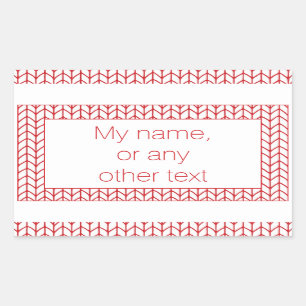 RED LINE KNIT Rectangle Stickers + Text 