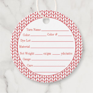 RED LINE KNIT Round Yarn Tags