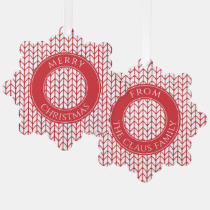 RED LINE KNIT Snowflake Paper Gift Tag Ornament II Card