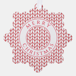 RED LINE KNIT Snowflake Paper Ornament Card