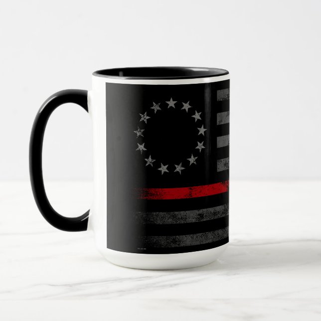 RED LINE Vintage Betsy Ross American Flag Mug (Left)