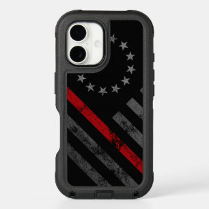 Red Line Vintage Betsy Ross American Flag iPhone 16 Case